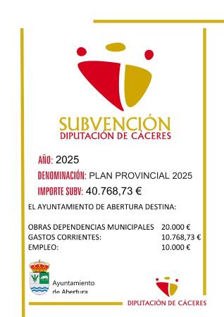 Imagen SUBVENCIONES - PLAN PROVINCIAL 2025