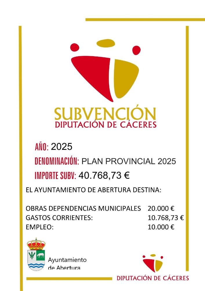 Imagen SUBVENCIONES - PLAN PROVINCIAL 2025