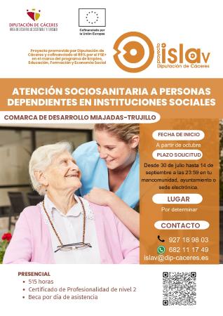 Imagen FORMACION - ATENCIÓN SOCIOSANITARIA A PERSONAS DEPENDIENTES EN INSTITUCIONES SOCIALES